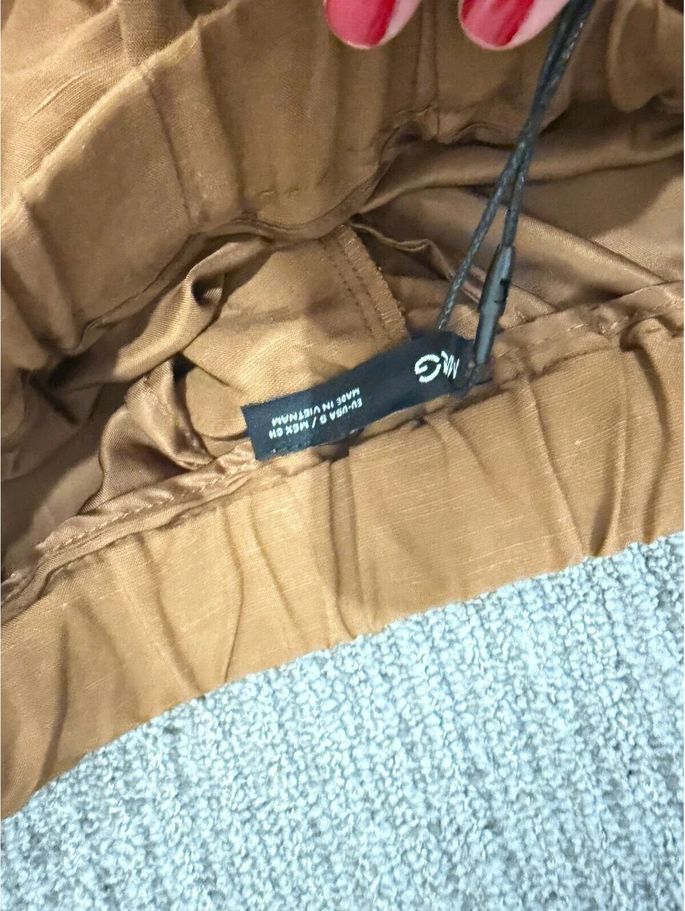 MANGO Linen suit pants with elastic waistband